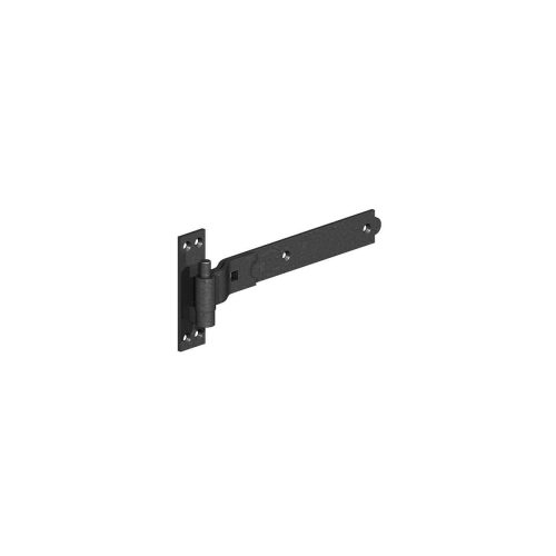 GATEMATE®-Cranked-Band-and-Hook-on-Plate-450mm-–-Premium-Black-Black-P.C.-on-Galv