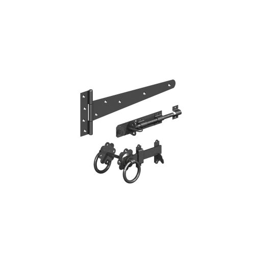 GATEMATE®-Field-Gate-Side-Gate-Kit-with-Ring-Gate-Latch-18″-Hinges-Epoxy-Black