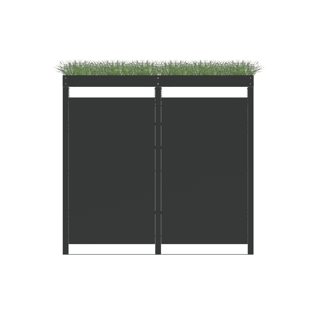 Double Bin Storage with Planter – Charcoal - Image 2