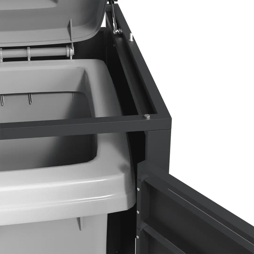 Single Bin Storage with Lid – Woodgrain & Charcoal - Image 9