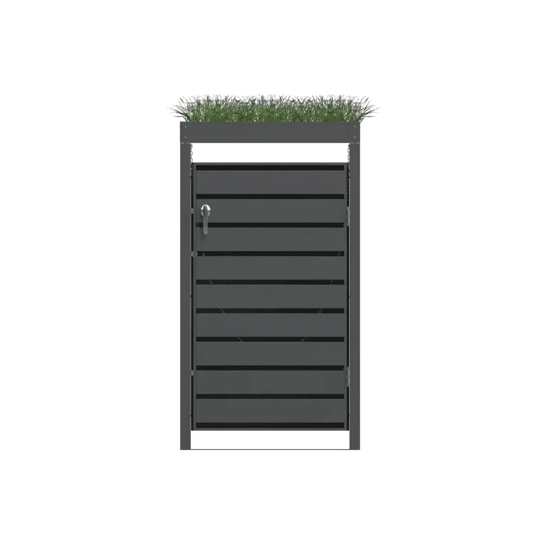 Single Bin Storage with Planter – Charcoal - Image 4