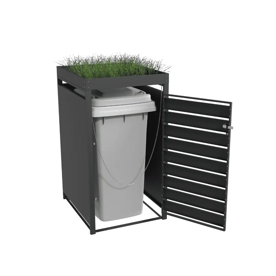 Single Bin Storage with Planter – Charcoal - Image 5