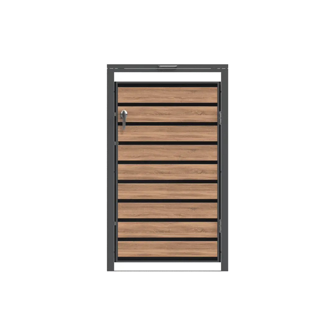 Single Bin Storage with Lid – Woodgrain & Charcoal - Image 2