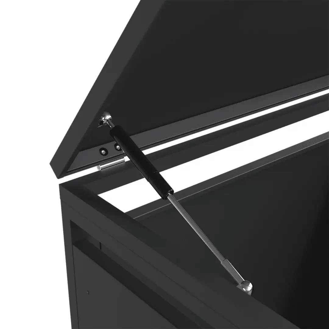 Quadruple Bin Storage with Lid – Woodgrain & Charcoal - Image 7