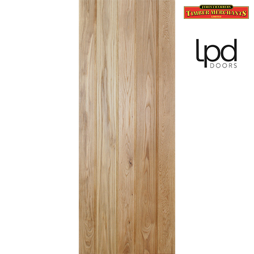 LPD Unfinished Oak Button Bead Ledged Internal Door