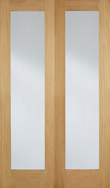 LPD Unfinished Oak Pattern 20 Glazed Pair Internal Door - Image 2