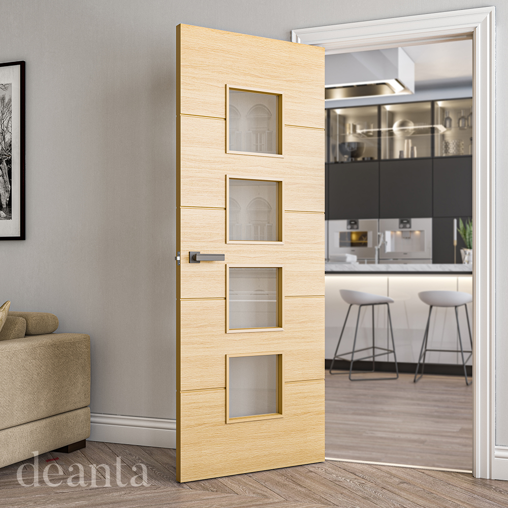 Deanta Augusta Prefinished Oak Glazed Door - Image 2