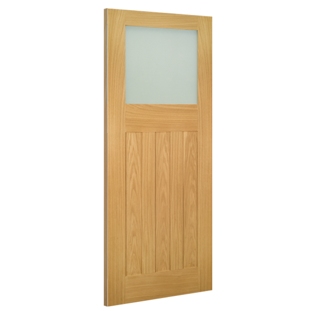Deanta Cambridge Unfinished Oak Obscure Glazed Door - Image 4